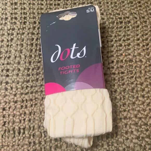 NWT DOTS FOOTED TEXTURED THIGHS CHECK SIZE CHART S/M‎ - Picture 1 of 5